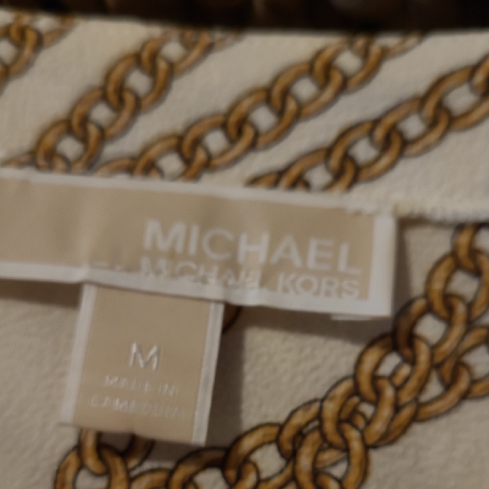 MICHAEL Michael Kors Chain Pattern Blouse - Cream and Brown​ - Picture 2 of 4